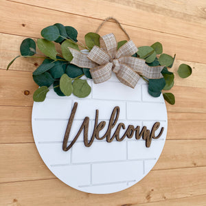 16” 3D “welcome” Brick Style Door Hanger (Made to Order)