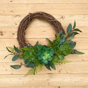 14" Succulent Wreath (Ready to Ship)