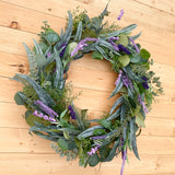 Mixed Eucalyptus Wreath with Lavender (Made to Order)