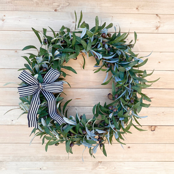 Olive Branch Wreath- Bow Optional- (Made to Order)